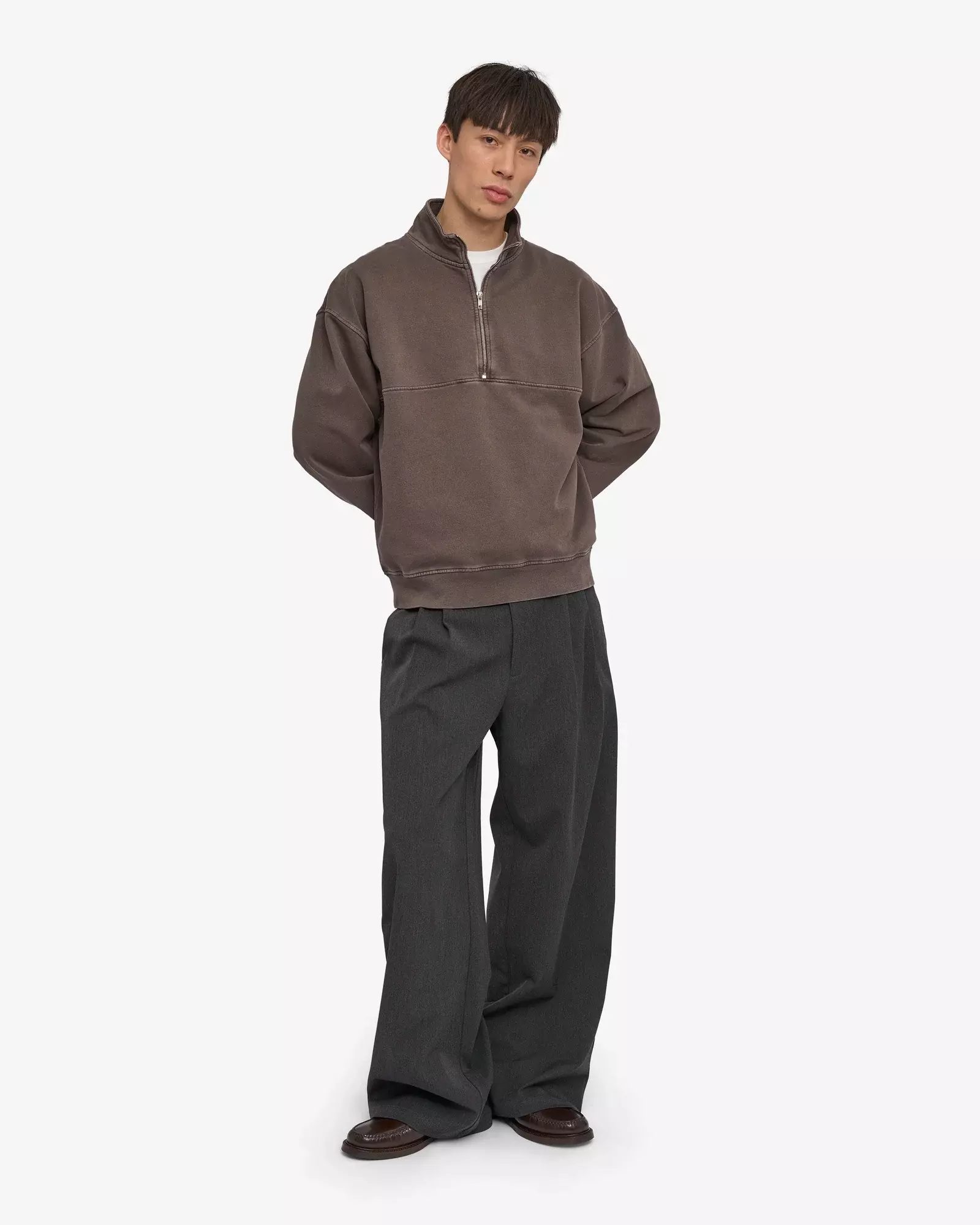 Colorful Standard Organic Quarter Zip Pullover Faded Mud